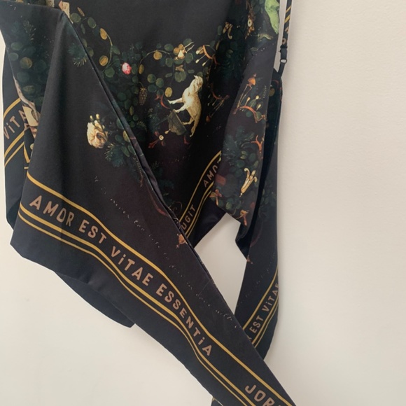 Black Animal Print Scarf Top with Adjustable Straps - Picture 10 of 10